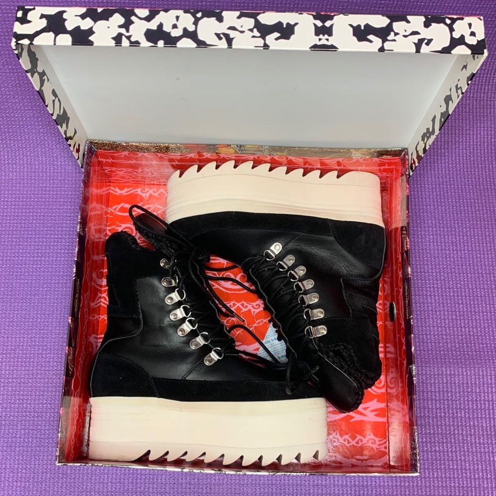 Jeffry Campbell “Jedi-ish” black suede combo shoe